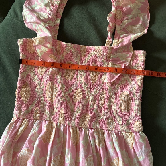 Sail to Sable x Palm Beach Lately Pink seashell print midi dress S - Picture 4 of 10